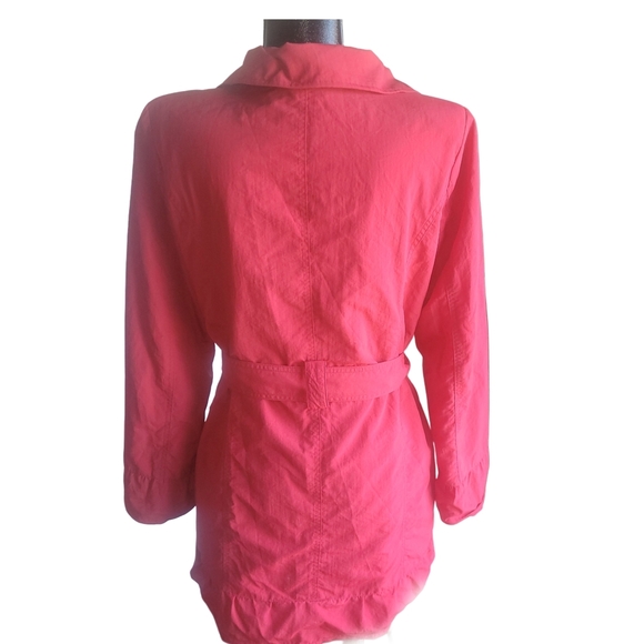 Nuage Red Mid-Length Belted Trench Coat L - Picture 6 of 7
